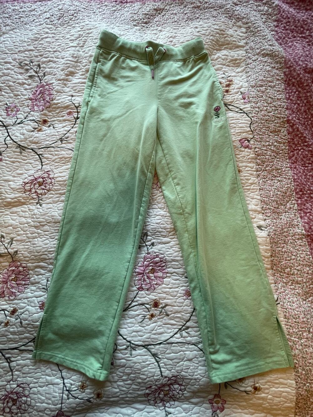 mint green y2k fila sweat pants